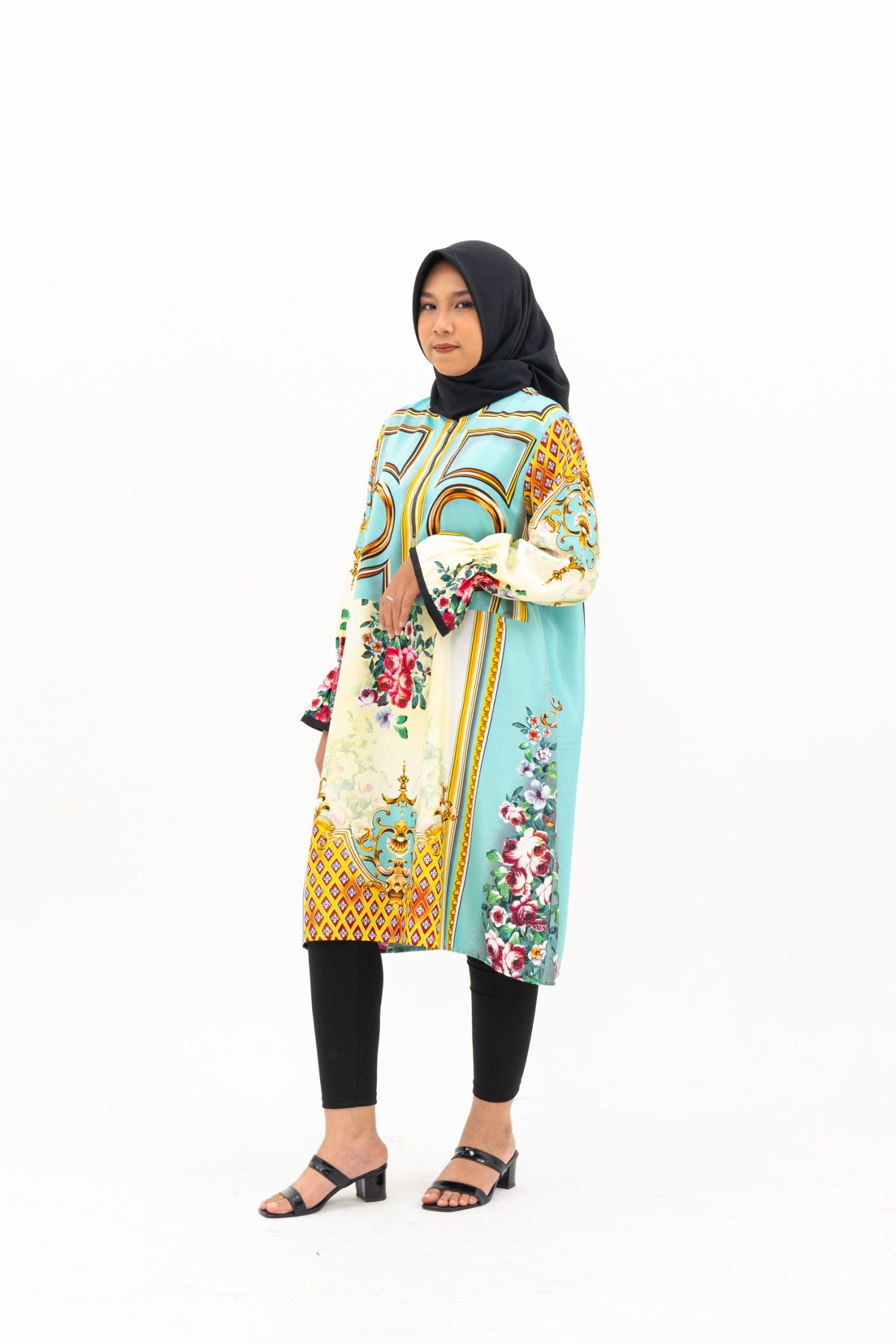 Alena tunik silk premium motif printed