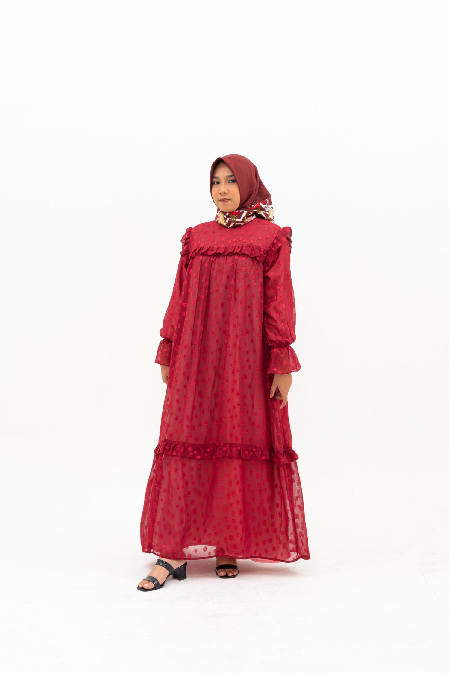 Lily dress maroon material urogiri inner puring MaxMara