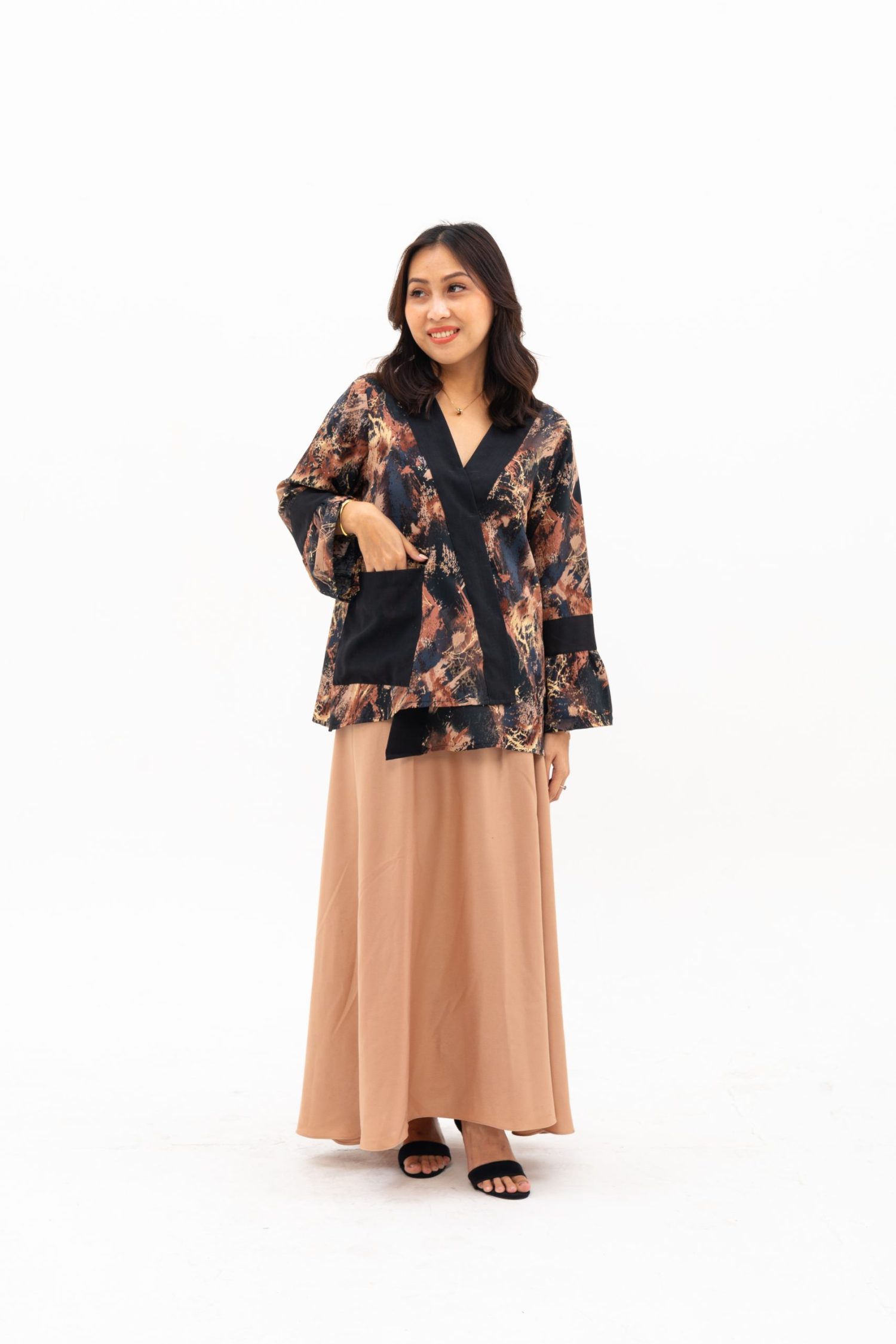 Milka blouse maxmara motif abstrak printed