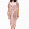 Cempaka Lilit dress material silk kombinasi brokat lengan pendek