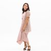 Cempaka Lilit dress material silk kombinasi brokat lengan pendek