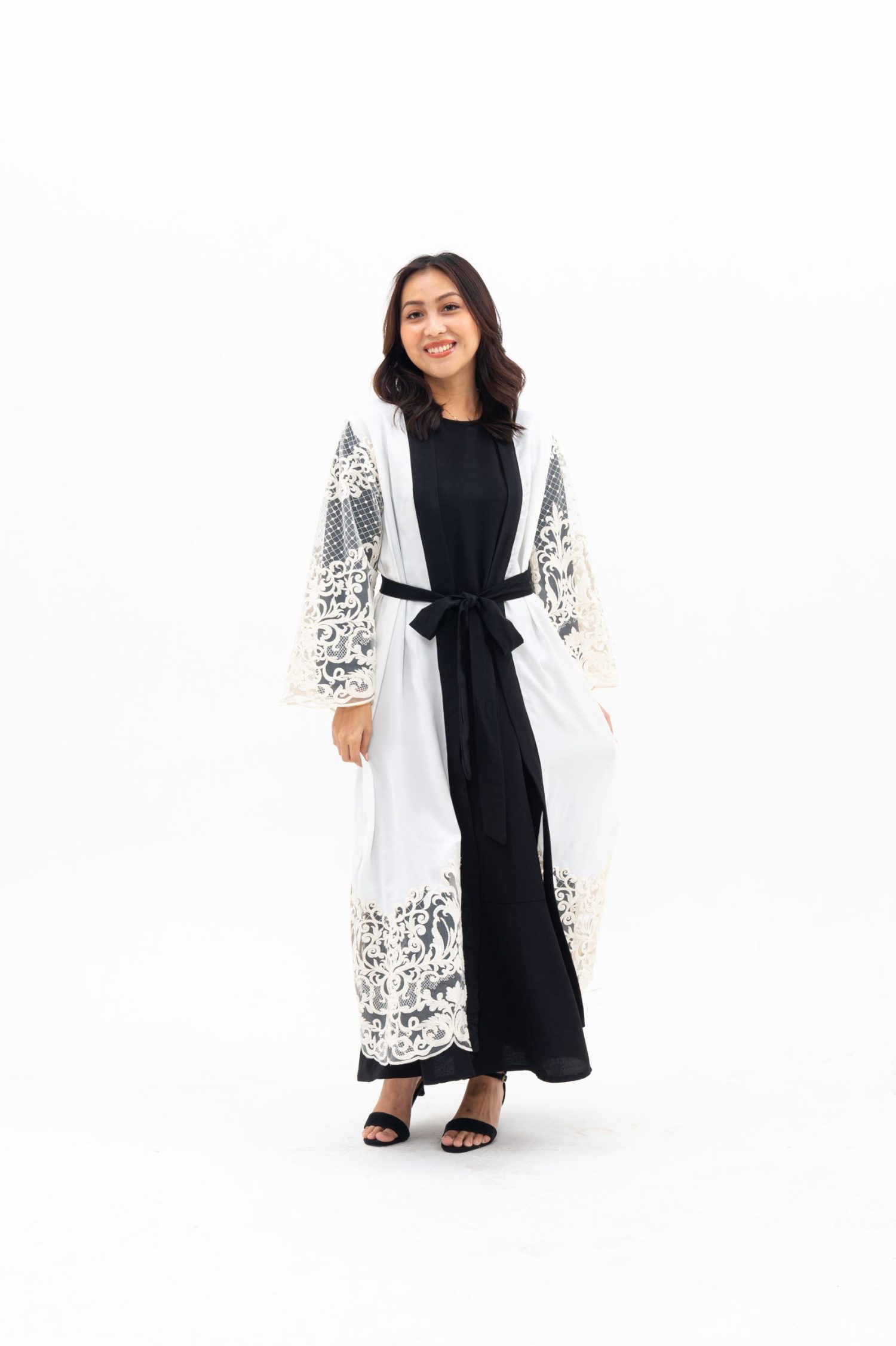 Gardenia cardigan katun polos premium kombinasi kaftan