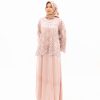 Asoka dress kombinasi outer brokat lengan suai