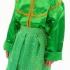 Stelan baju adat anak satin renda mas