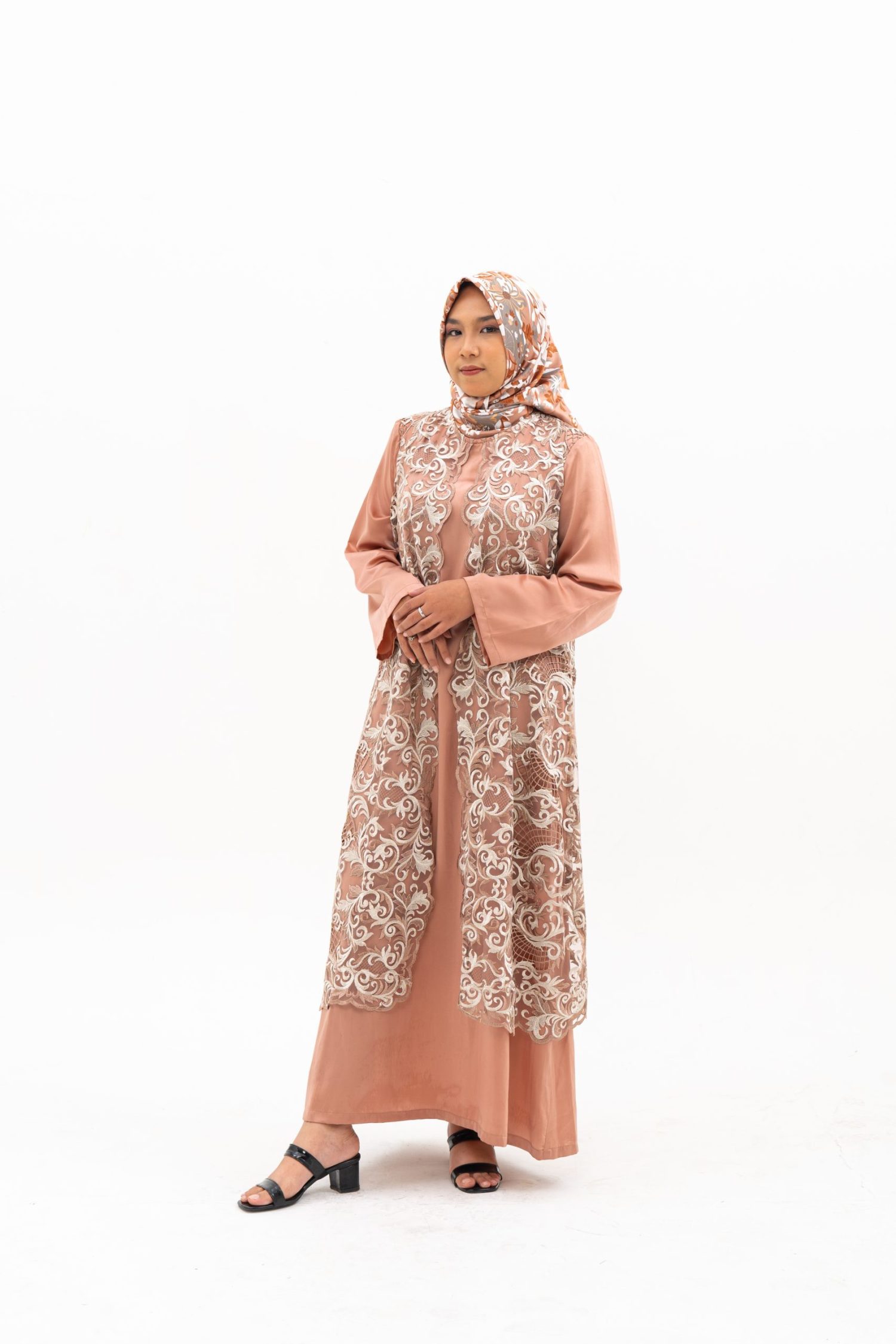 Rose dress material maxmara mix brokat