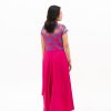 Teratai dress silk rubine red dikombinasi brokat