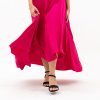 Teratai dress silk rubine red dikombinasi brokat