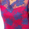 Teratai dress silk rubine red dikombinasi brokat