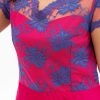 Teratai dress silk rubine red dikombinasi brokat