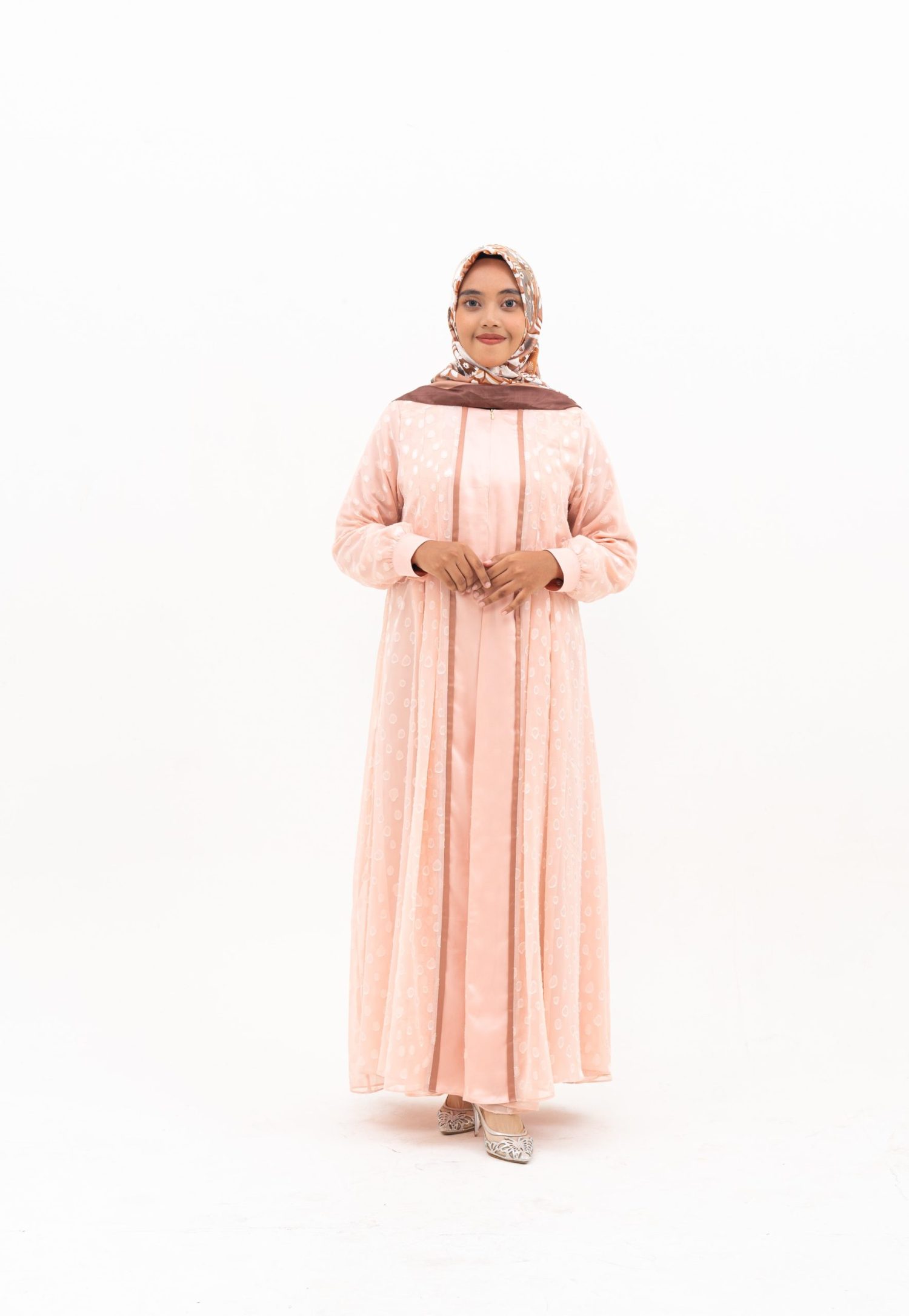 Lily dress urogiri peach premium