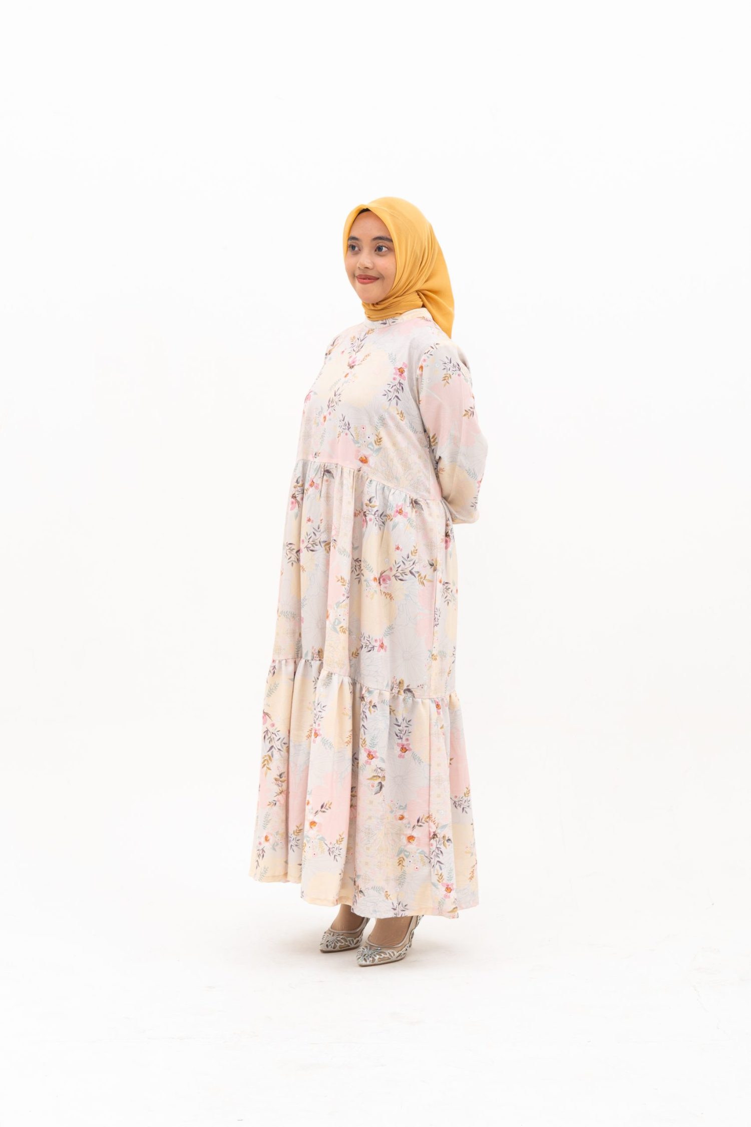 Wijayakusuma dress monalisa motif printed