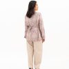 Zora blouse silk motif printed