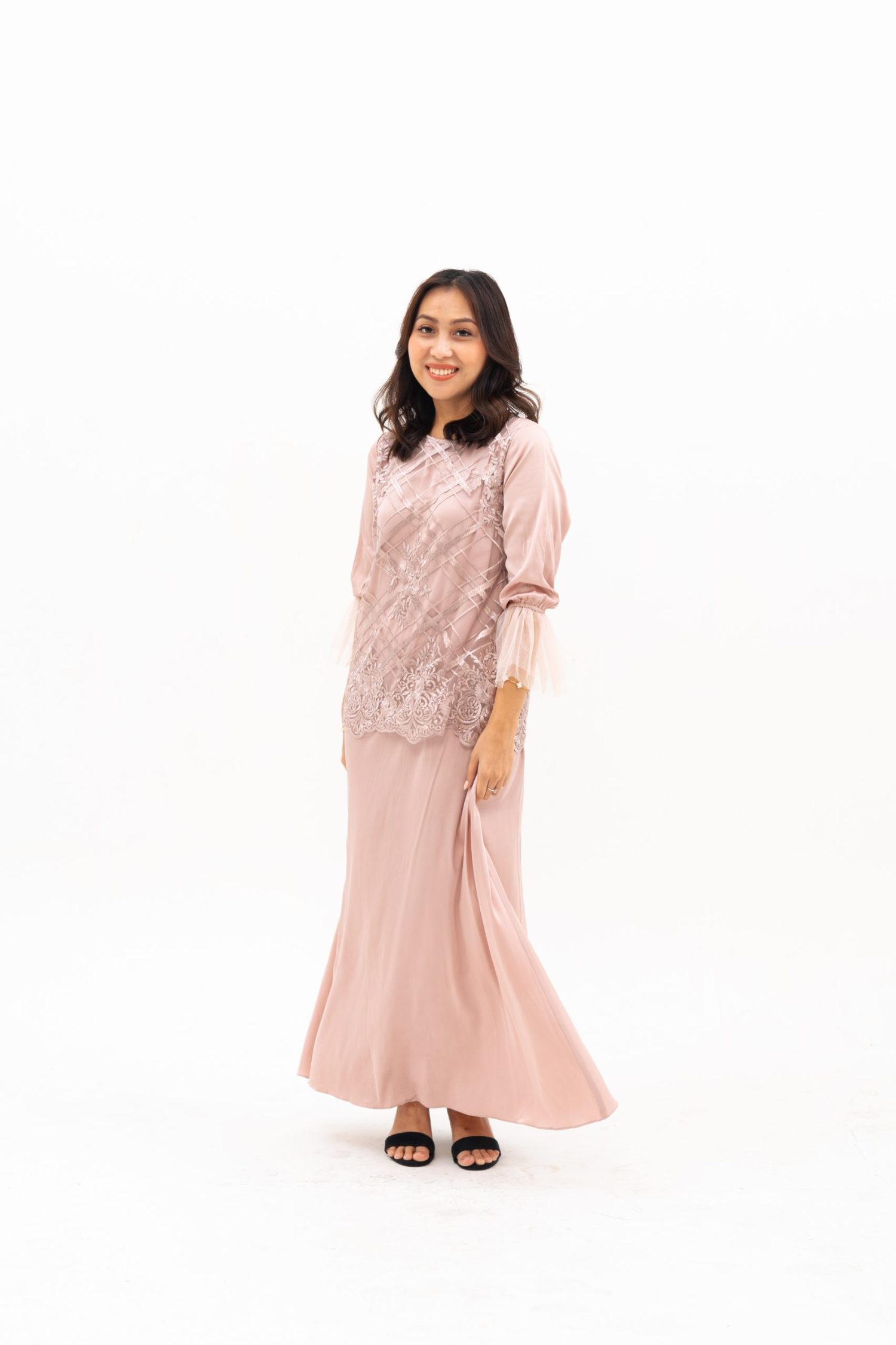 Tulip dress silk kombinasi brokat variasi tile