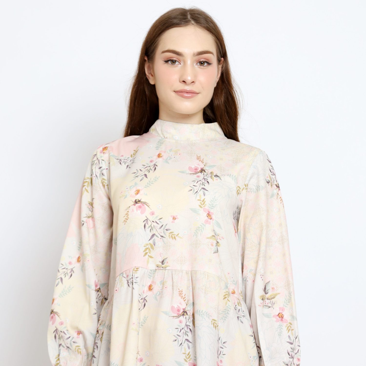 Renata #1 Blouse Monalisa Motif Printed