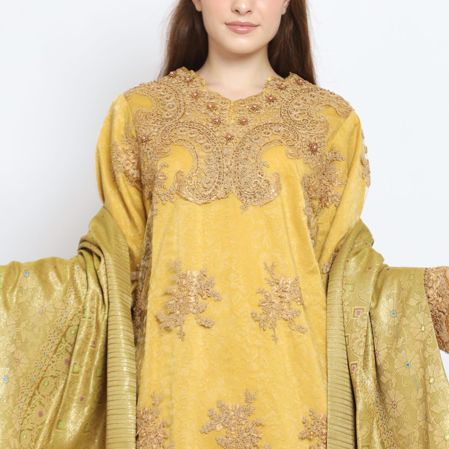 Zanueba setelan baju kurung brokat tile inner maxmara