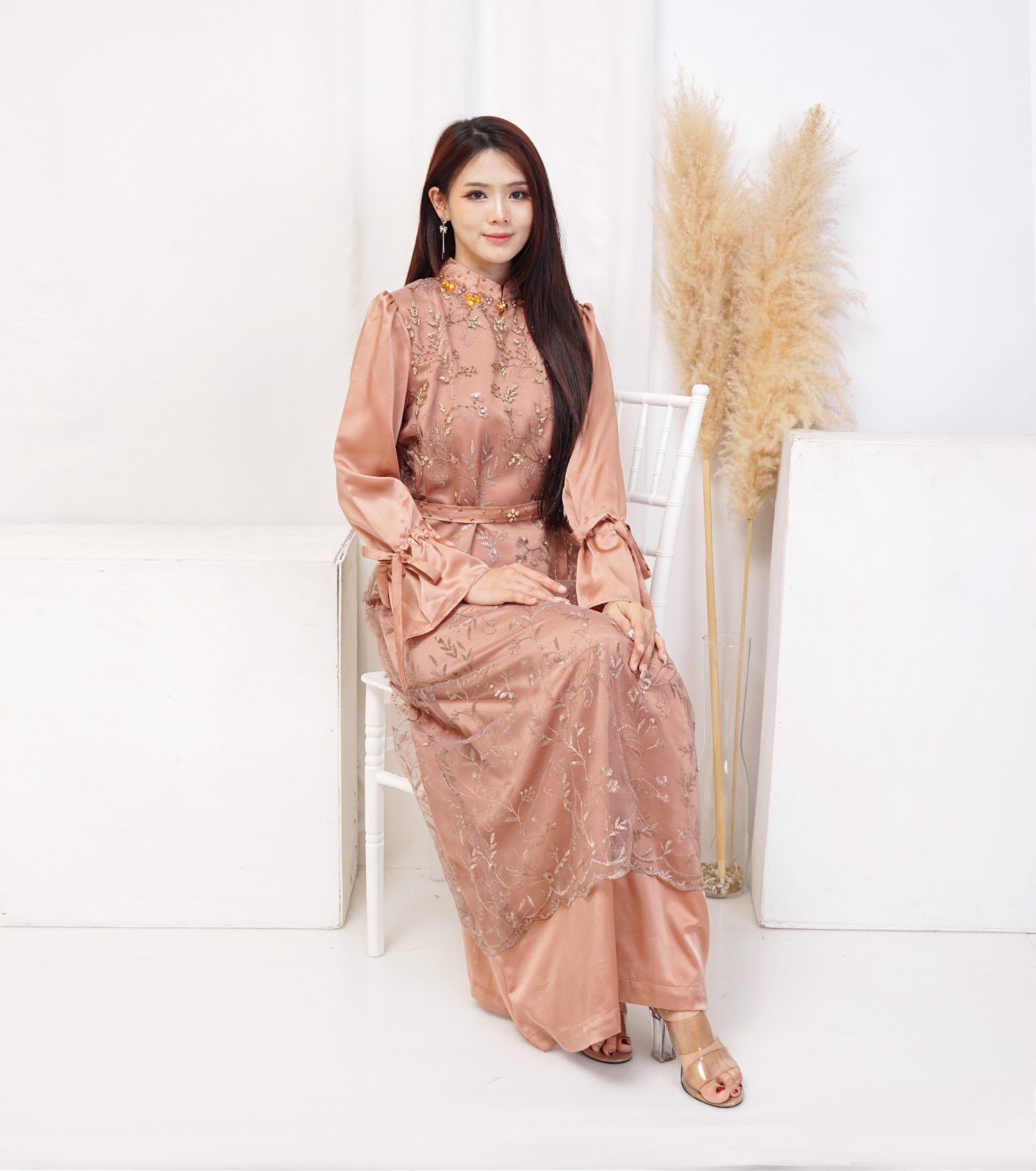 Shannen Dress Satin Rose Dusk