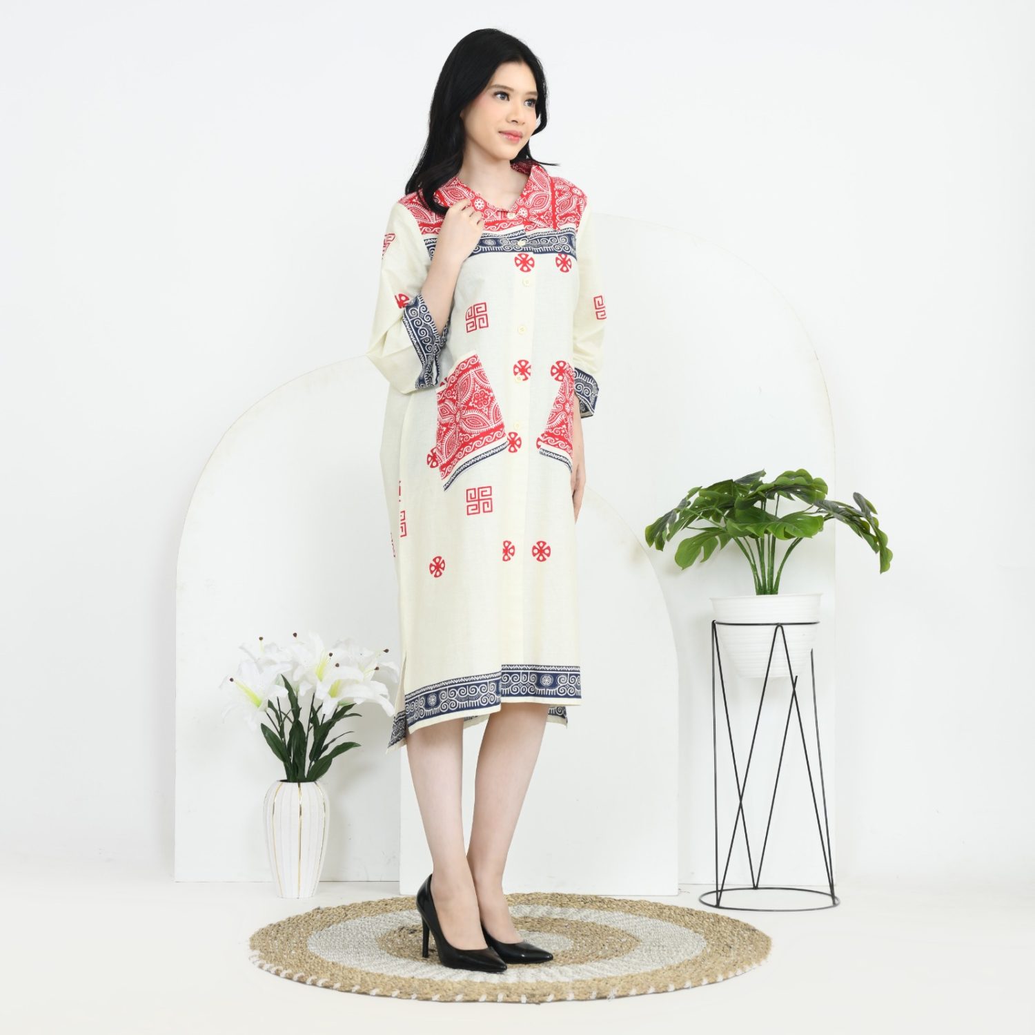 Alishiba Tunik Katun Motif