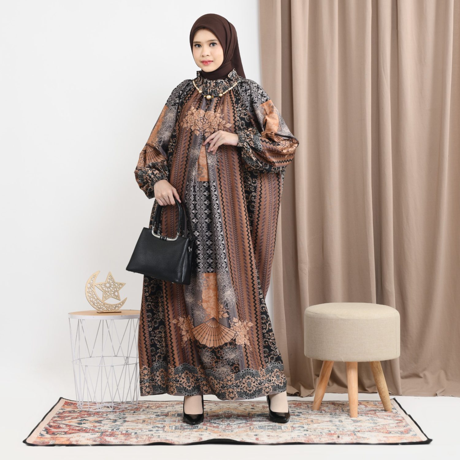 Moza Dress Silk With Motif