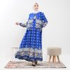 Syahmina dress satin silk luxuary motif anggun dan elegan